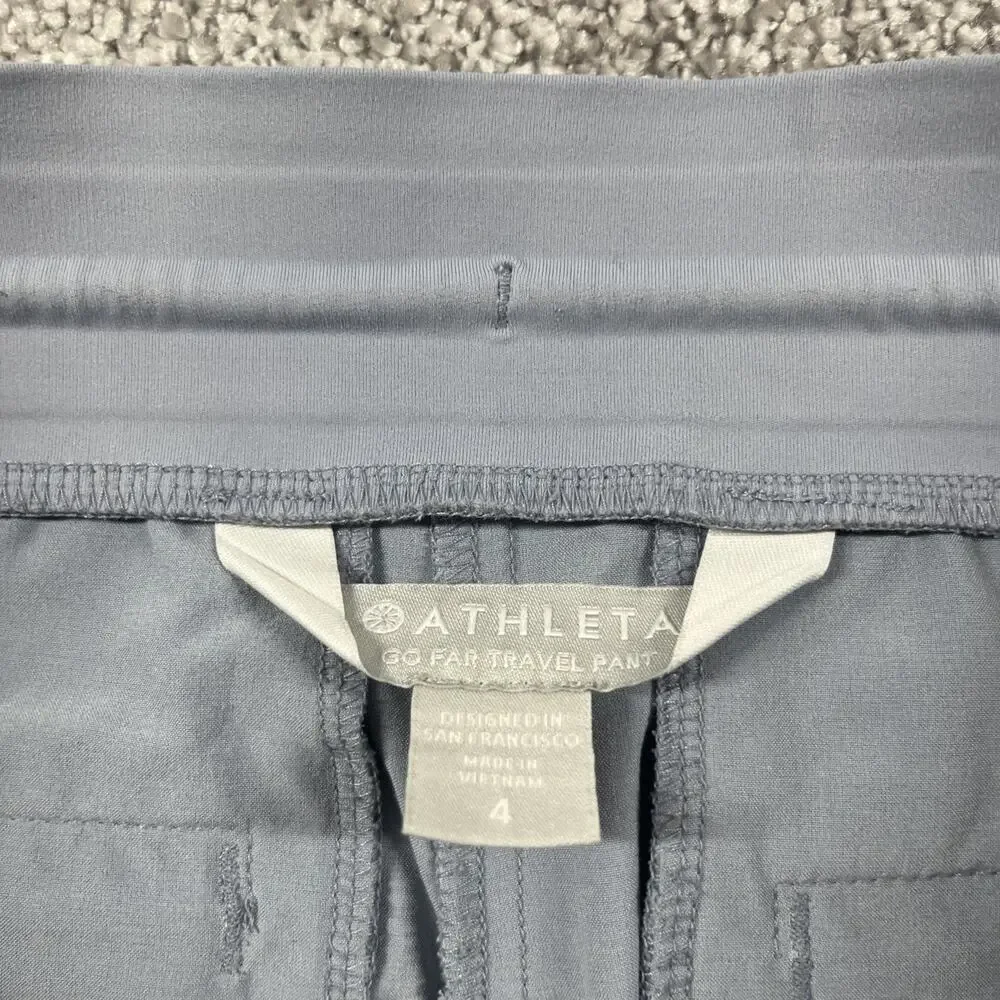 Athleta Pants Womens 4 Go Far Travel Jogger Cargo Stretch Zip Pockets Athleisure - Picture 2 of 13